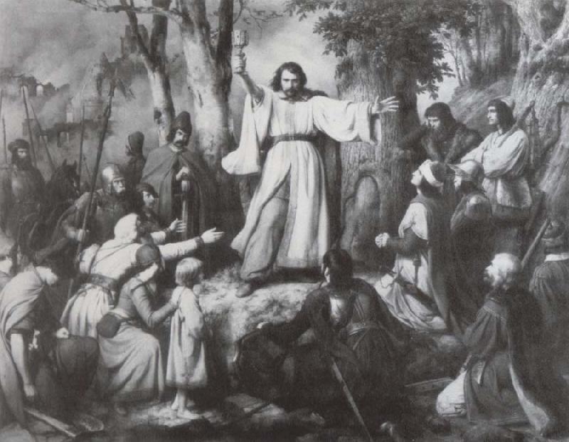 Carl Friedrich Lessing Hussitenpredigt oil painting image